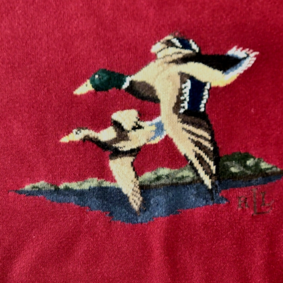 Lauren Ralph Lauren Red Sweater with Embroidered Design - Picture 3 of 6